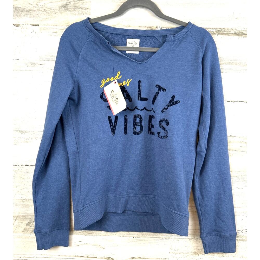 Salt Life Womens S Blue Good Times Salty Vibes Sweatshirt Lightweight NWT